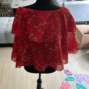 Alice & Olivia dainty daisy off the shoulder blouse size L